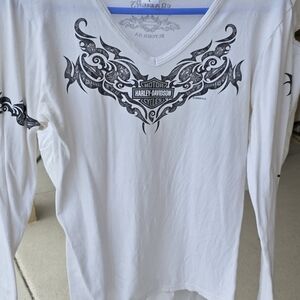 Harley-Davidson White Long Sleeve Shirt